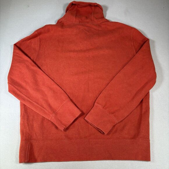 Polo Ralph Lauren Mens L Orange Cowl Neck Shawl Collar Sweater Sweatshirt Pony - Picture 2 of 9